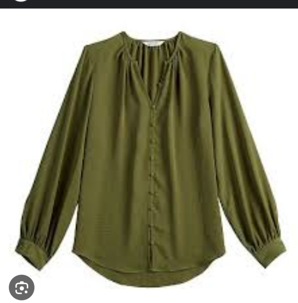 Nine West Button Front Balloon Sleeve Tunic, 3x